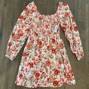 NWT Floral Long Sleeve Dress Womens Size XS